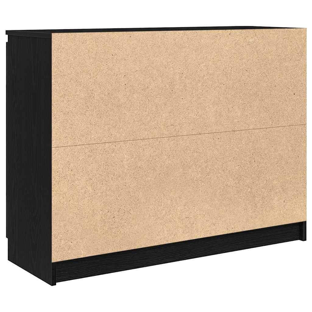 Komoda s ladicama crni hrast 100,5x35x76 cm konstruirano drvo