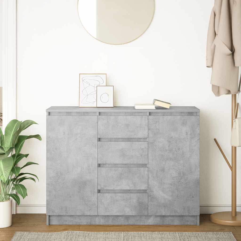 Komoda s ladicama beton siva 100,5x35x76 cm konstruirano drvo