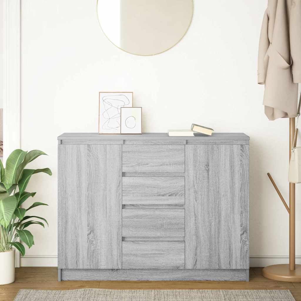 Komoda s ladicom siva sonoma 100,5x35x76 cm konstruirano drvo