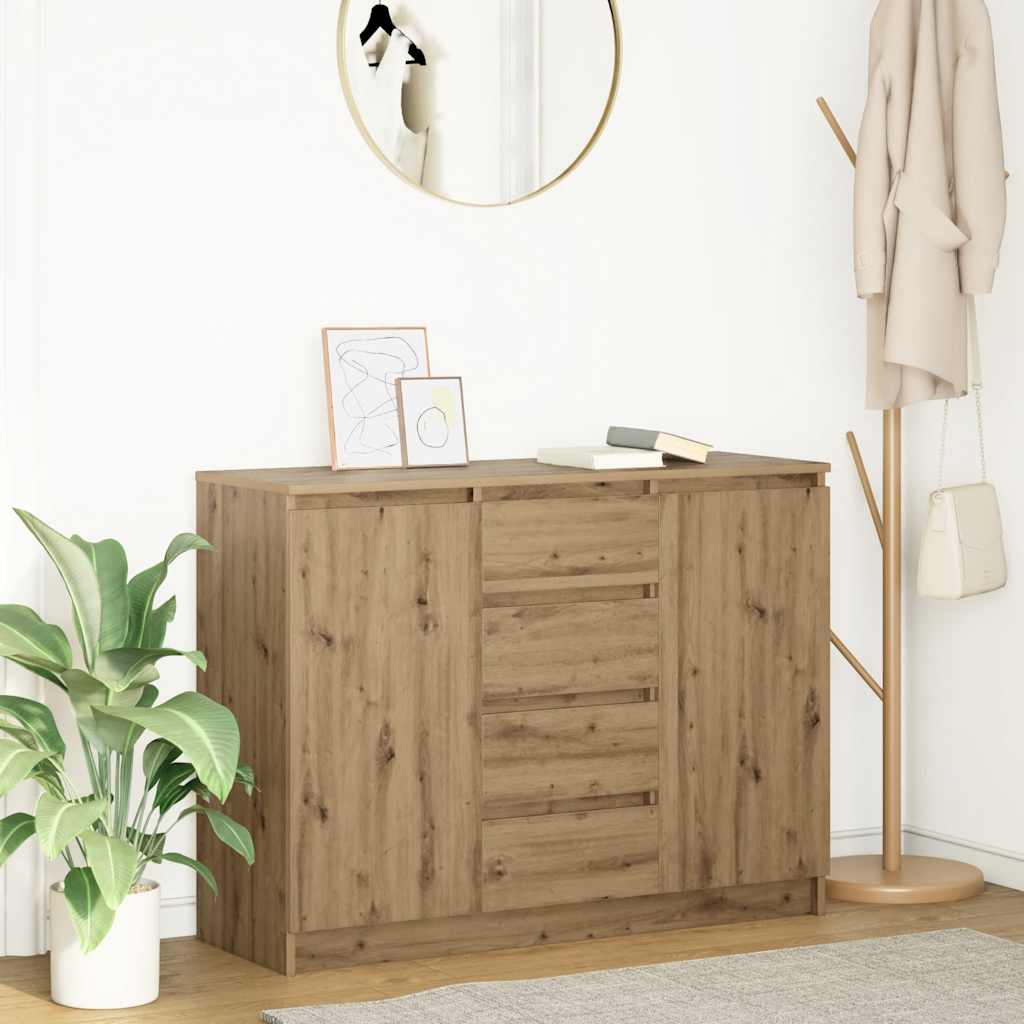 Komoda s ladicama artisan hrast 100,5x35x76cm konstruirano drvo