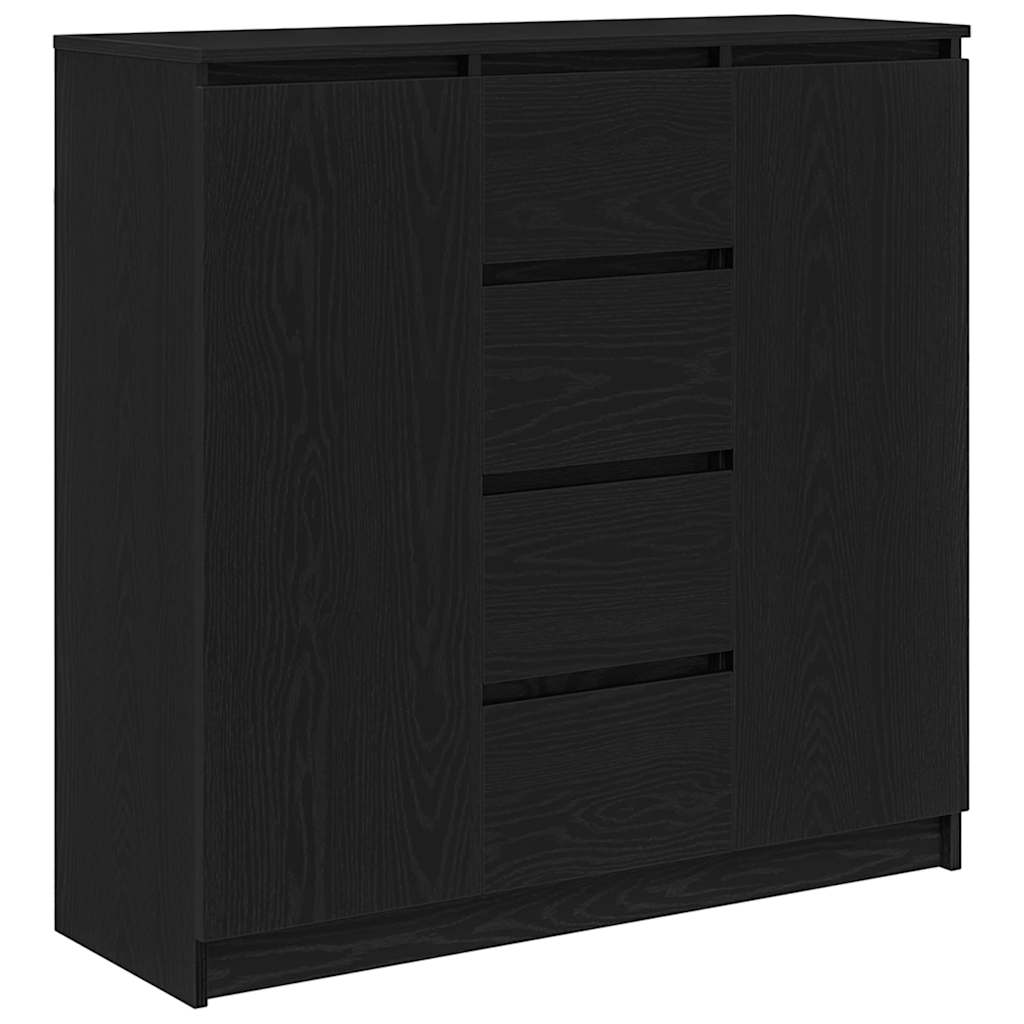 Komoda s ladicama crni hrast 100,5x35x98,5 cm konstruirano drvo