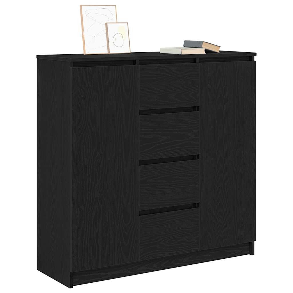 Komoda s ladicama crni hrast 100,5x35x98,5 cm konstruirano drvo