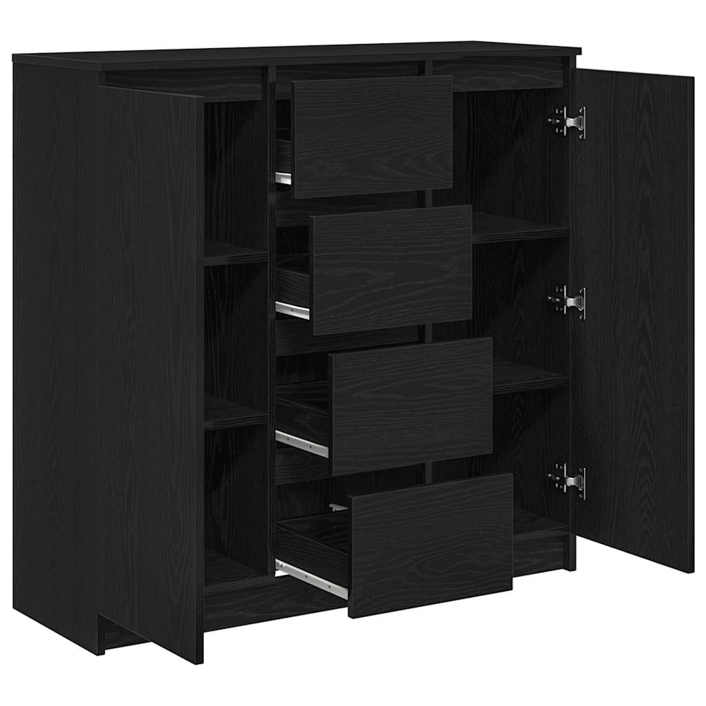 Komoda s ladicama crni hrast 100,5x35x98,5 cm konstruirano drvo