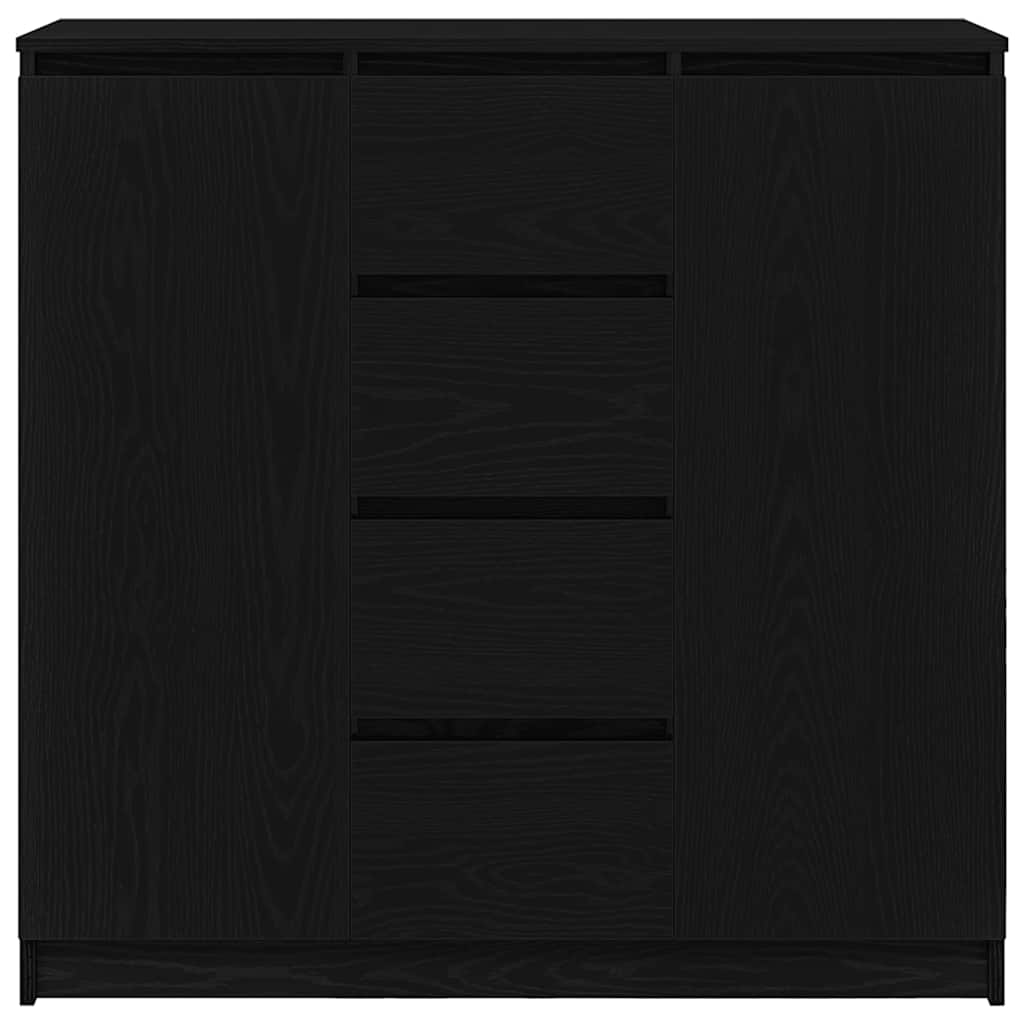 Komoda s ladicama crni hrast 100,5x35x98,5 cm konstruirano drvo