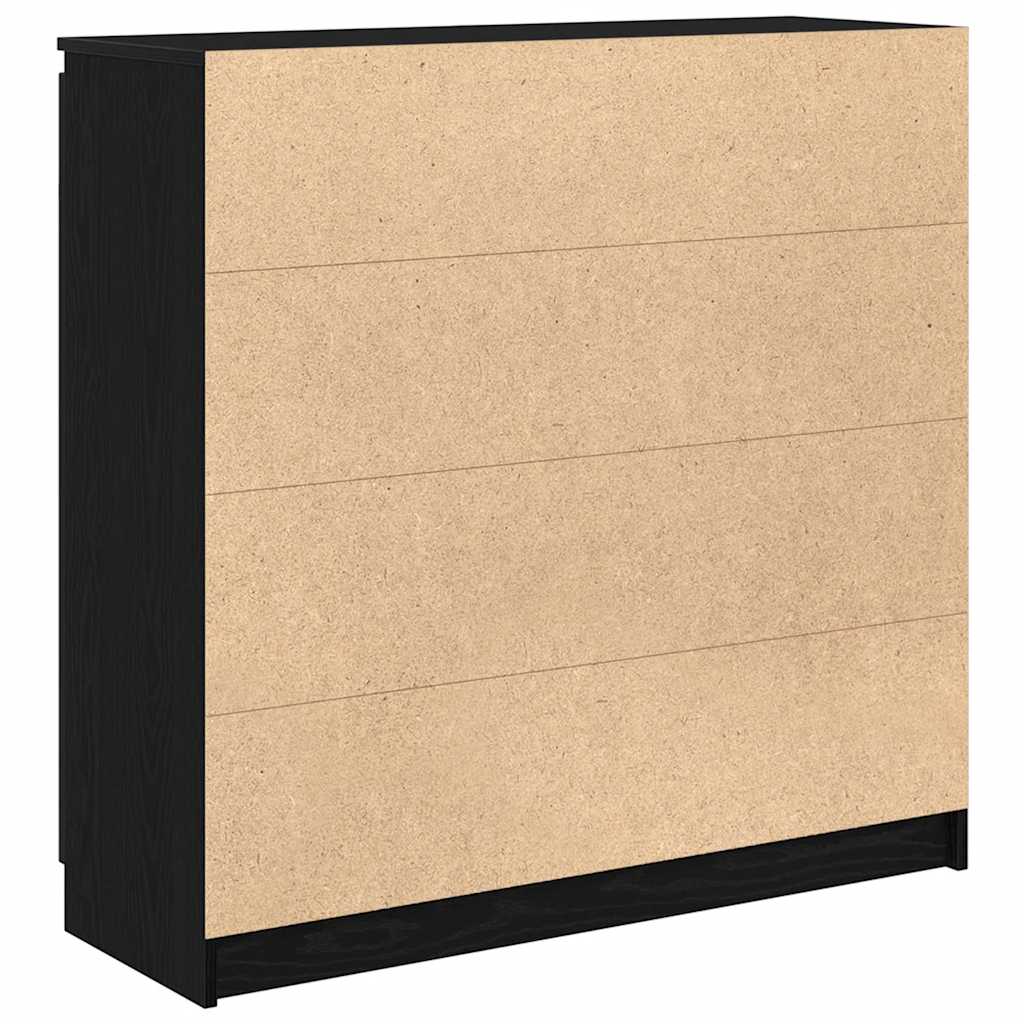 Komoda s ladicama crni hrast 100,5x35x98,5 cm konstruirano drvo