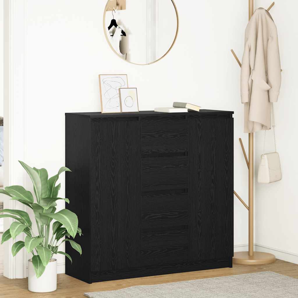 Komoda s ladicama crni hrast 100,5x35x98,5 cm konstruirano drvo