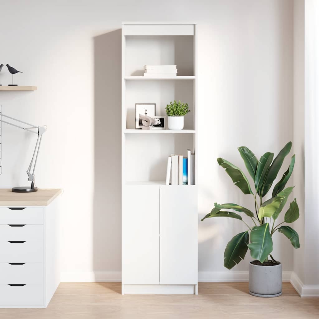 Visoka komoda bijela 50x35x180 cm od konstruiranog drva