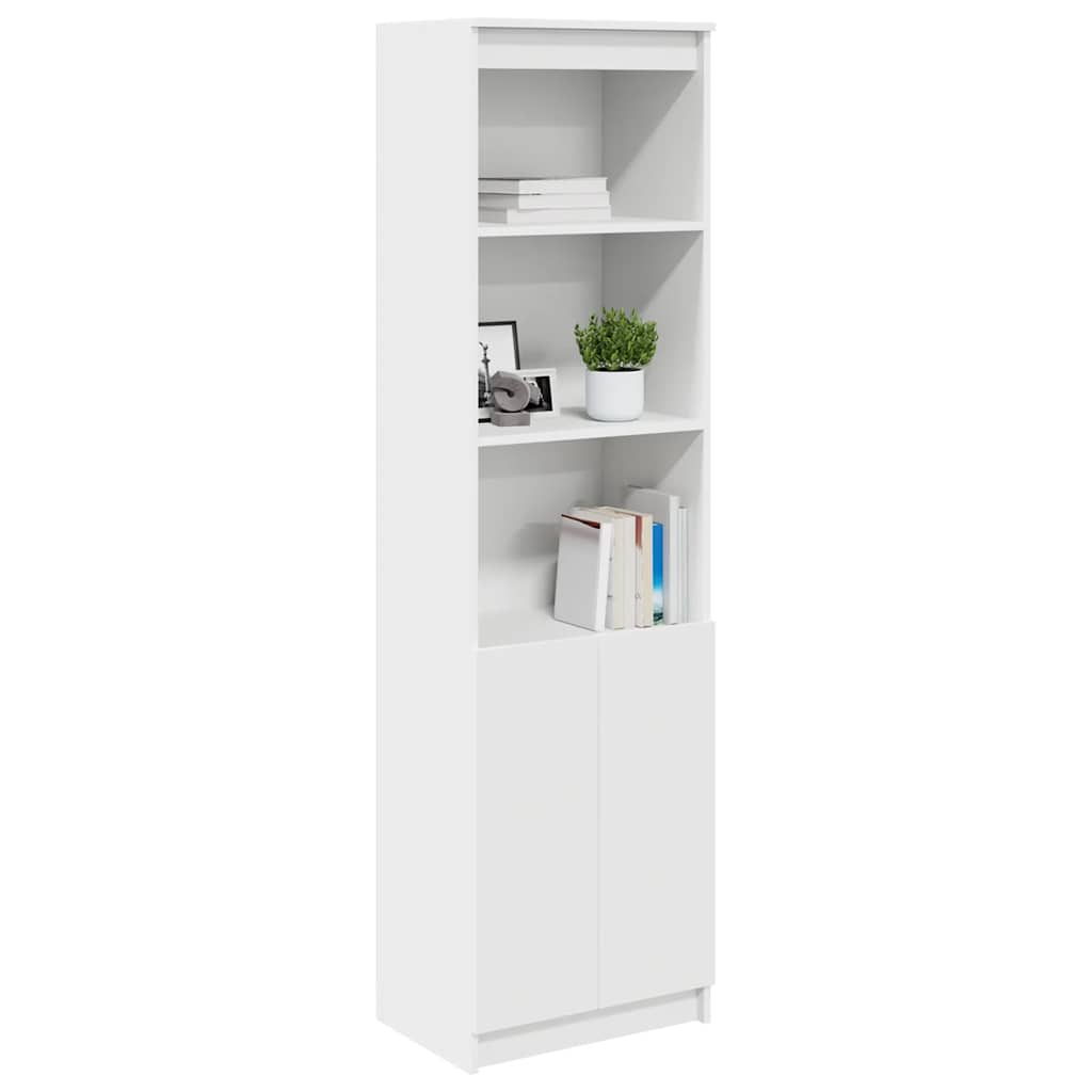 Visoka komoda bijela 50x35x180 cm od konstruiranog drva