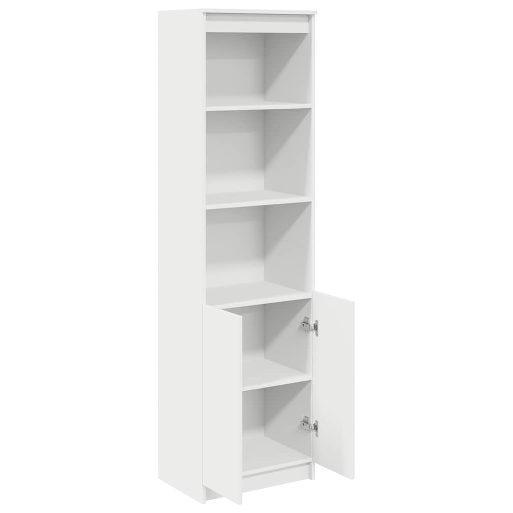 Visoka komoda bijela 50x35x180 cm od konstruiranog drva