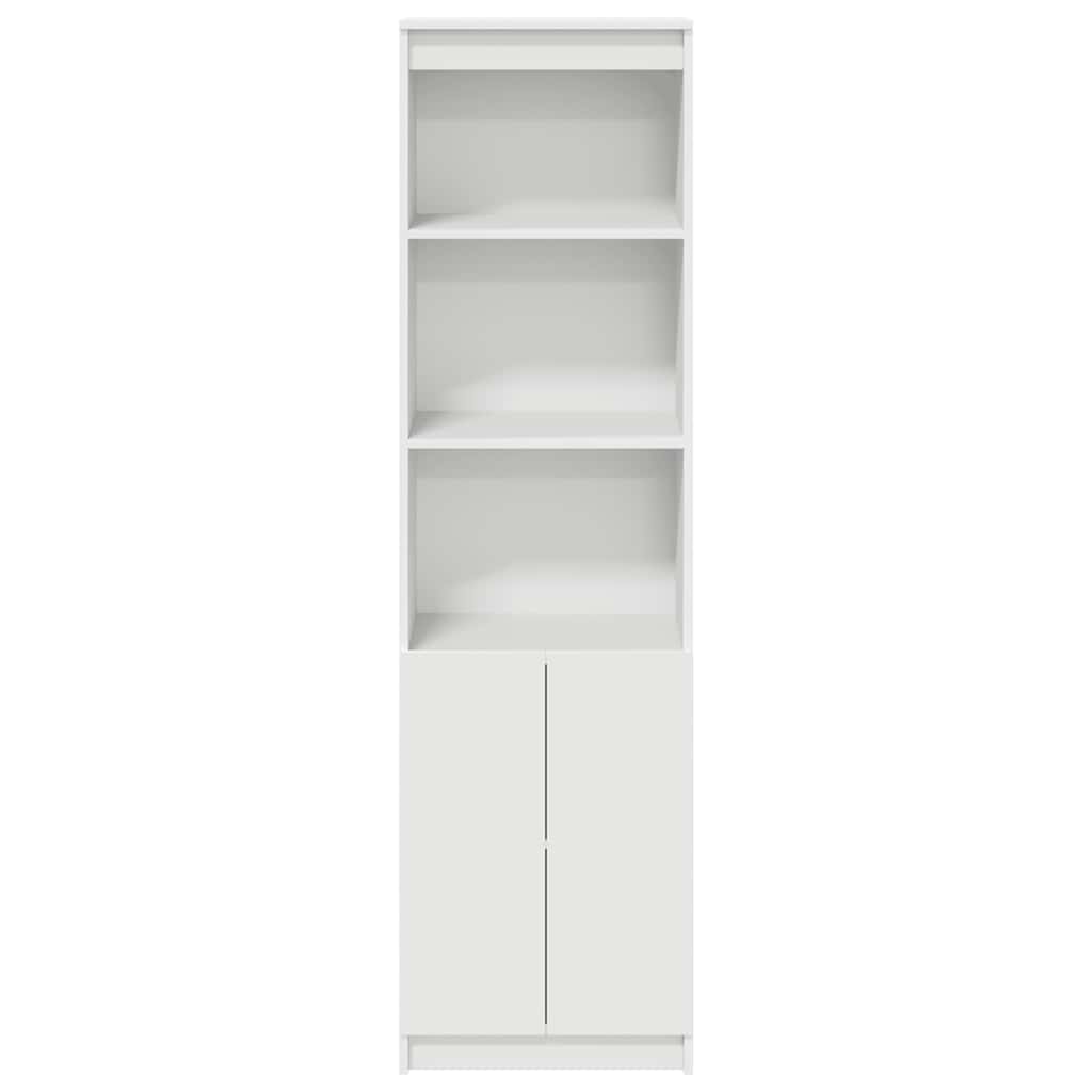 Visoka komoda bijela 50x35x180 cm od konstruiranog drva