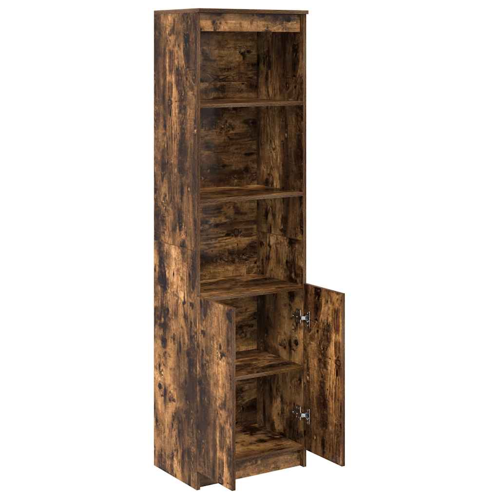 Visoka komoda dimljeni hrast 50x35x180 cm konstruiranog drva