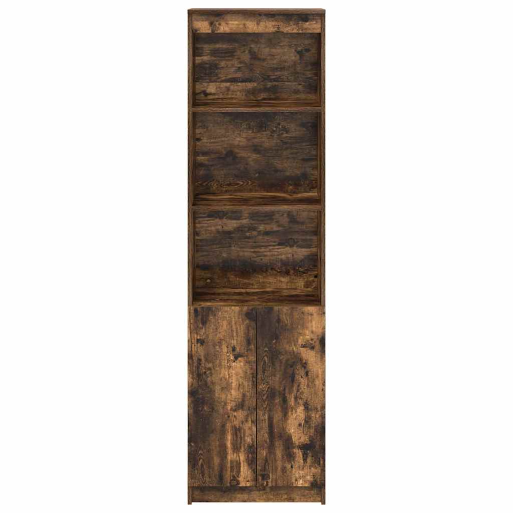 Visoka komoda dimljeni hrast 50x35x180 cm konstruiranog drva
