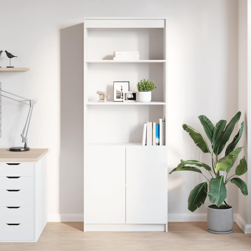 Visoka komoda bijela 70x35x180 cm od konstruiranog drva