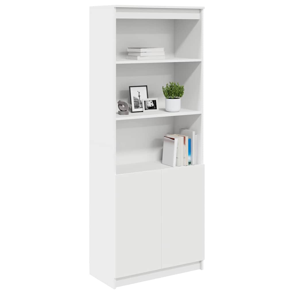 Visoka komoda bijela 70x35x180 cm od konstruiranog drva