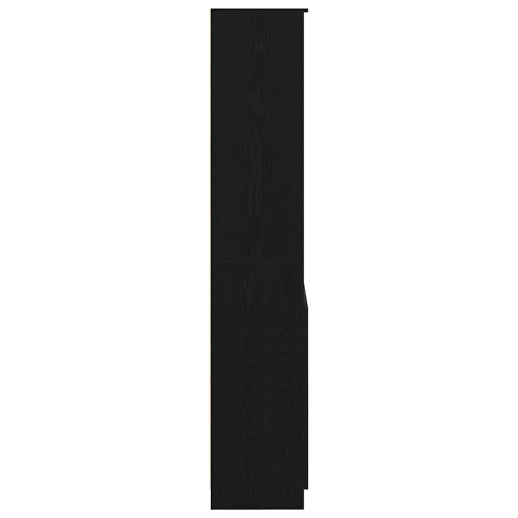 Visoka komoda crna hrast 70x35x180 cm od konstruiranog drva