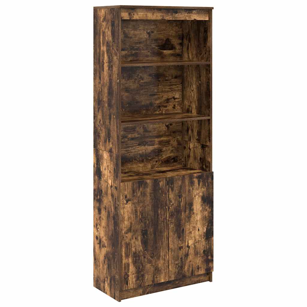 Visoka komoda dimljeni hrast 70x35x180 cm konstruiranog drva