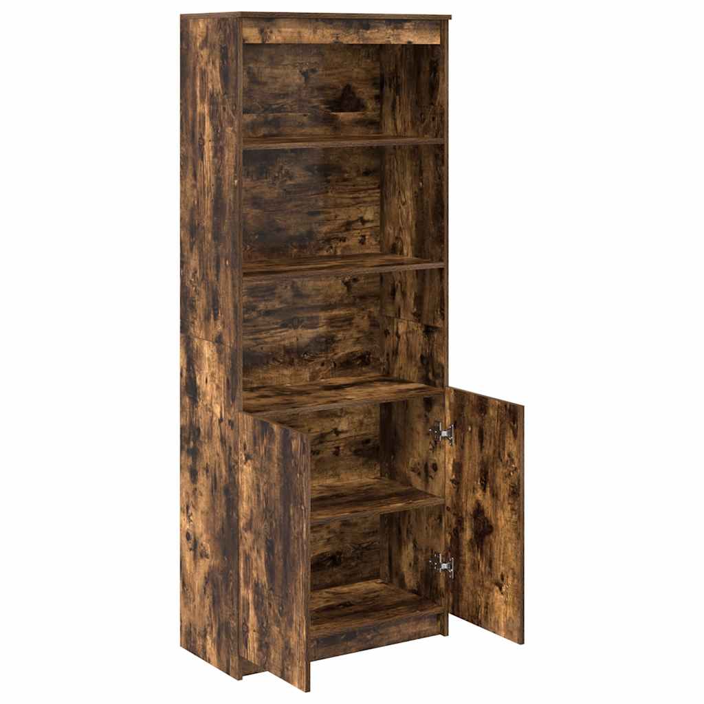 Visoka komoda dimljeni hrast 70x35x180 cm konstruiranog drva
