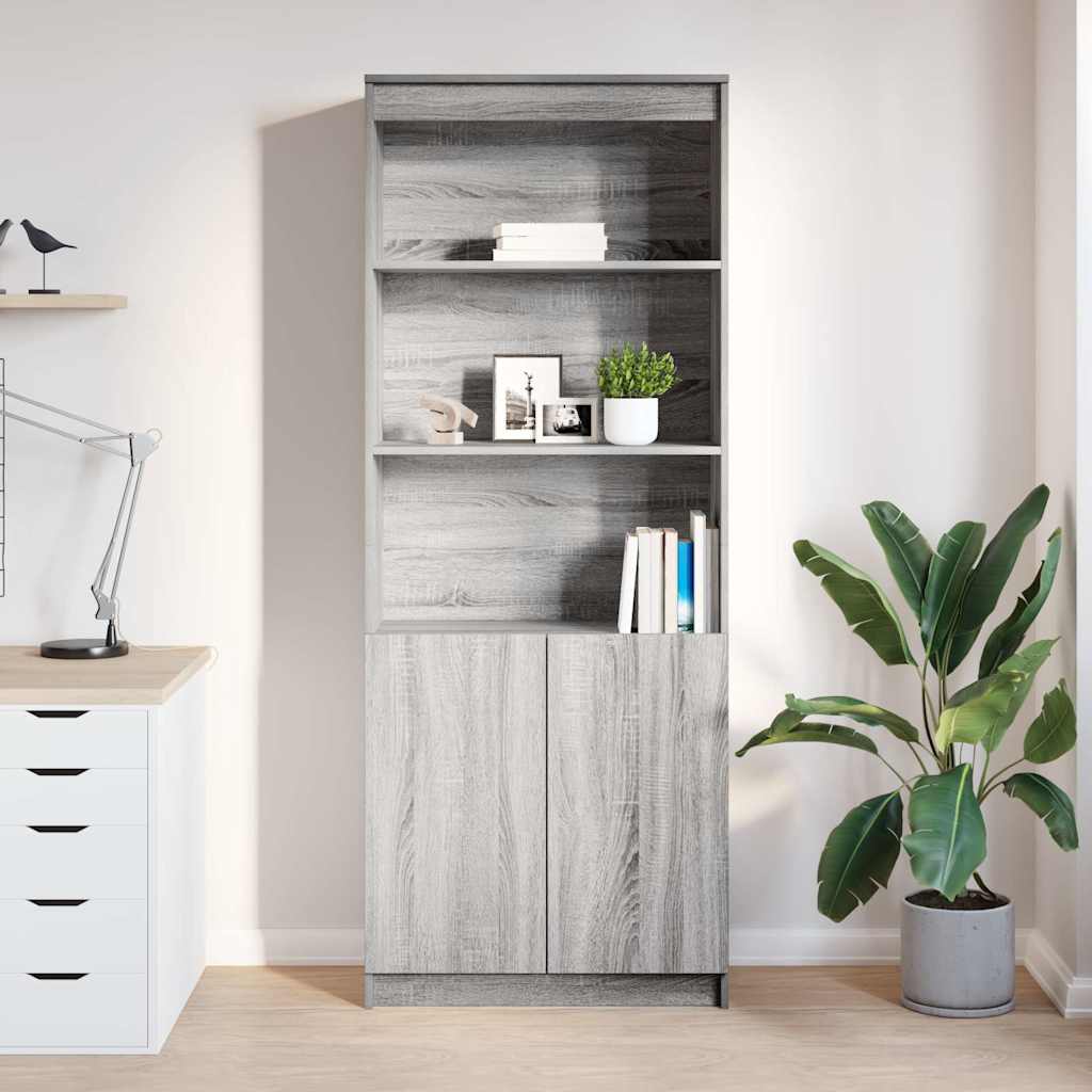 Visoka komoda siva sonome 70x35x180 cm od konstruiranog drva