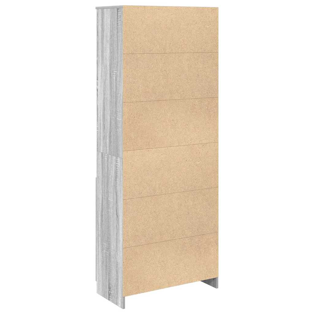 Visoka komoda siva sonome 70x35x180 cm od konstruiranog drva