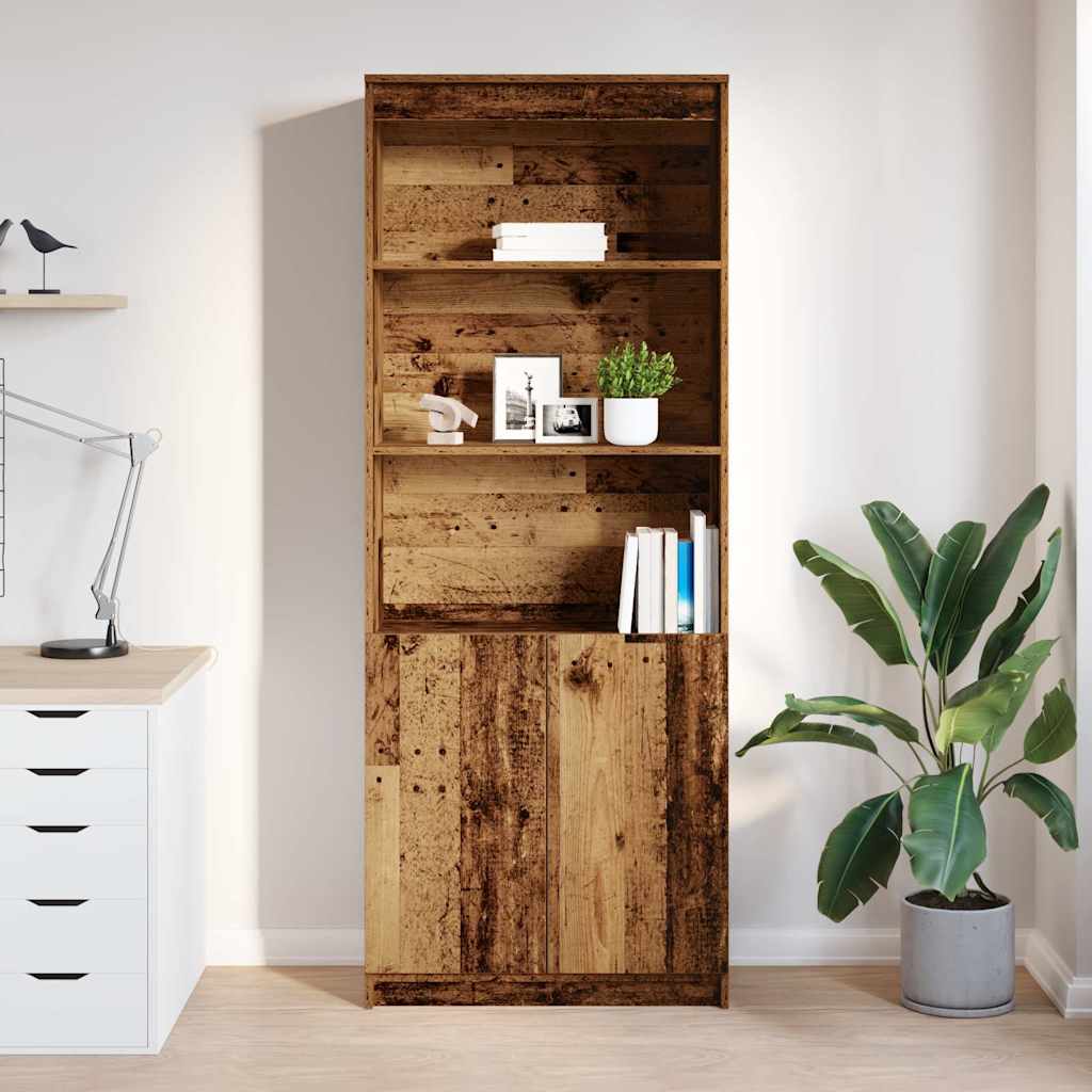 Visoka komoda staro drvo 70x35x180 cm od konstruiranog drva