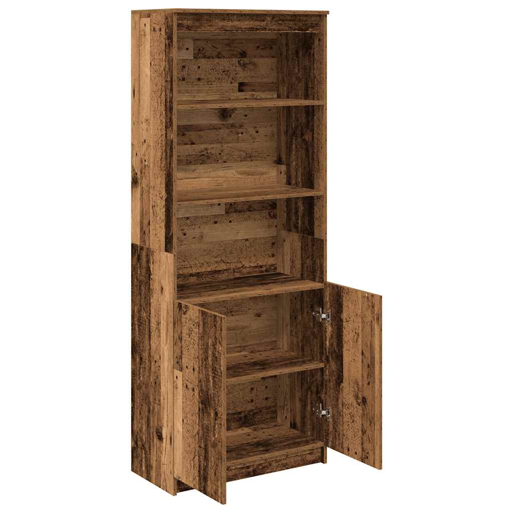 Visoka komoda staro drvo 70x35x180 cm od konstruiranog drva