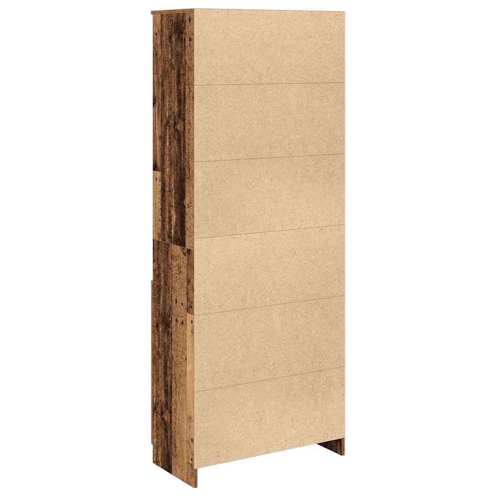 Visoka komoda staro drvo 70x35x180 cm od konstruiranog drva