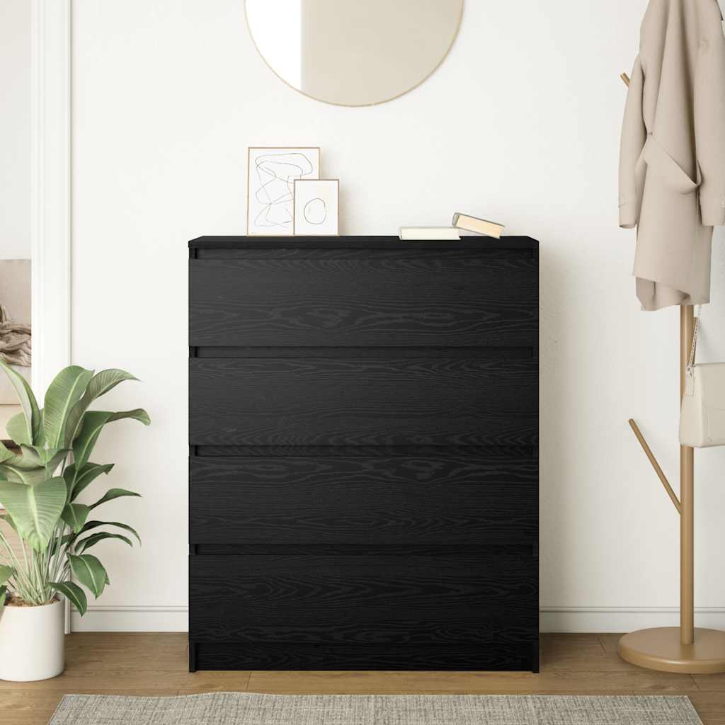 Komoda crni hrast 80x35x99 cm od konstruiranog drva