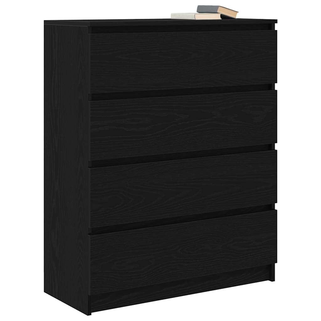 Komoda crni hrast 80x35x99 cm od konstruiranog drva