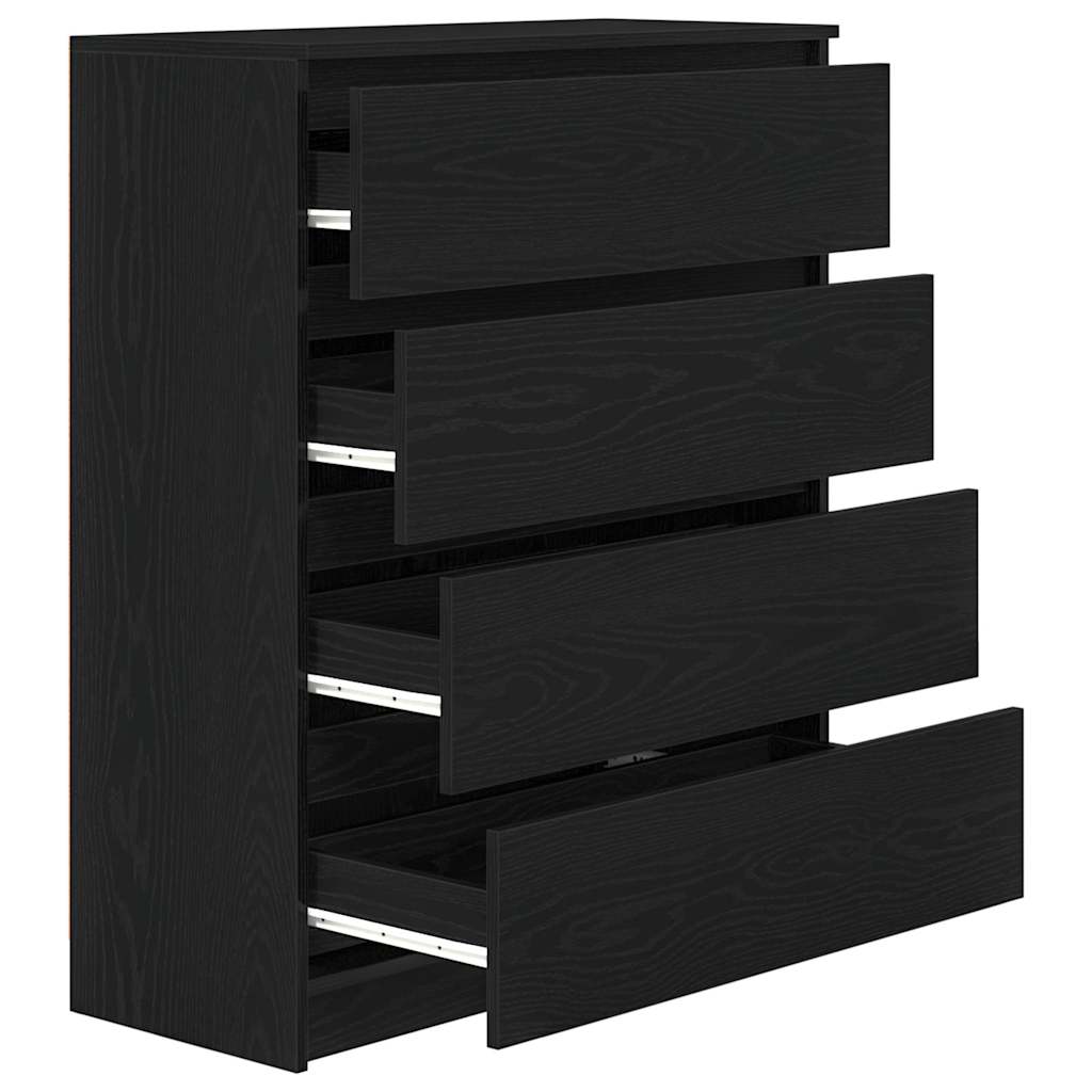 Komoda crni hrast 80x35x99 cm od konstruiranog drva
