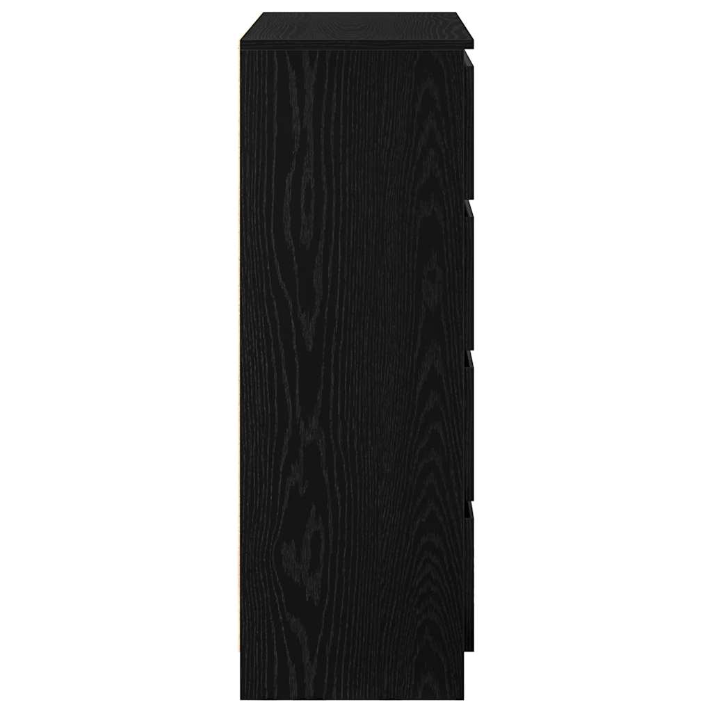 Komoda crni hrast 80x35x99 cm od konstruiranog drva