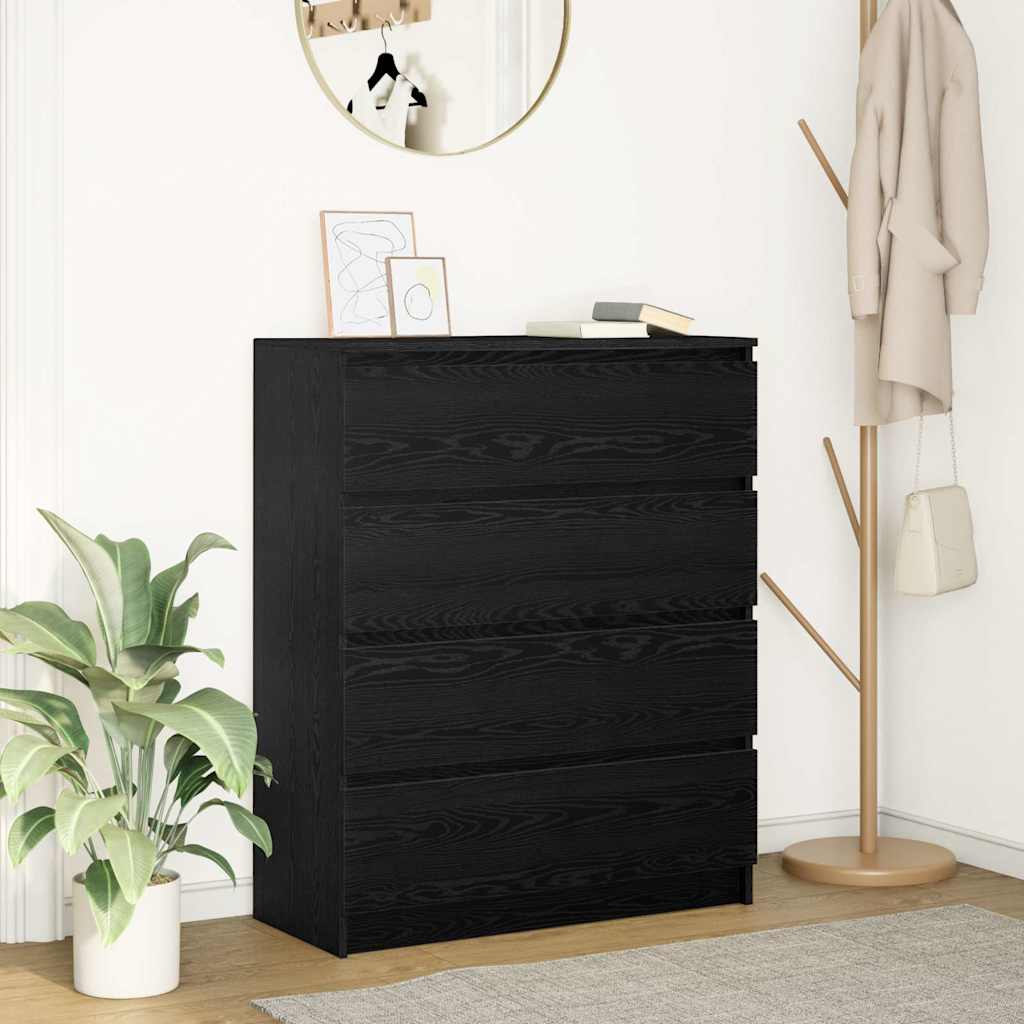 Komoda crni hrast 80x35x99 cm od konstruiranog drva
