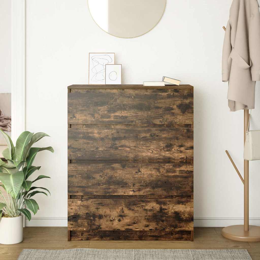 Komoda boja dimljenog hrasta 80x35x99 cm konstruirano drvo