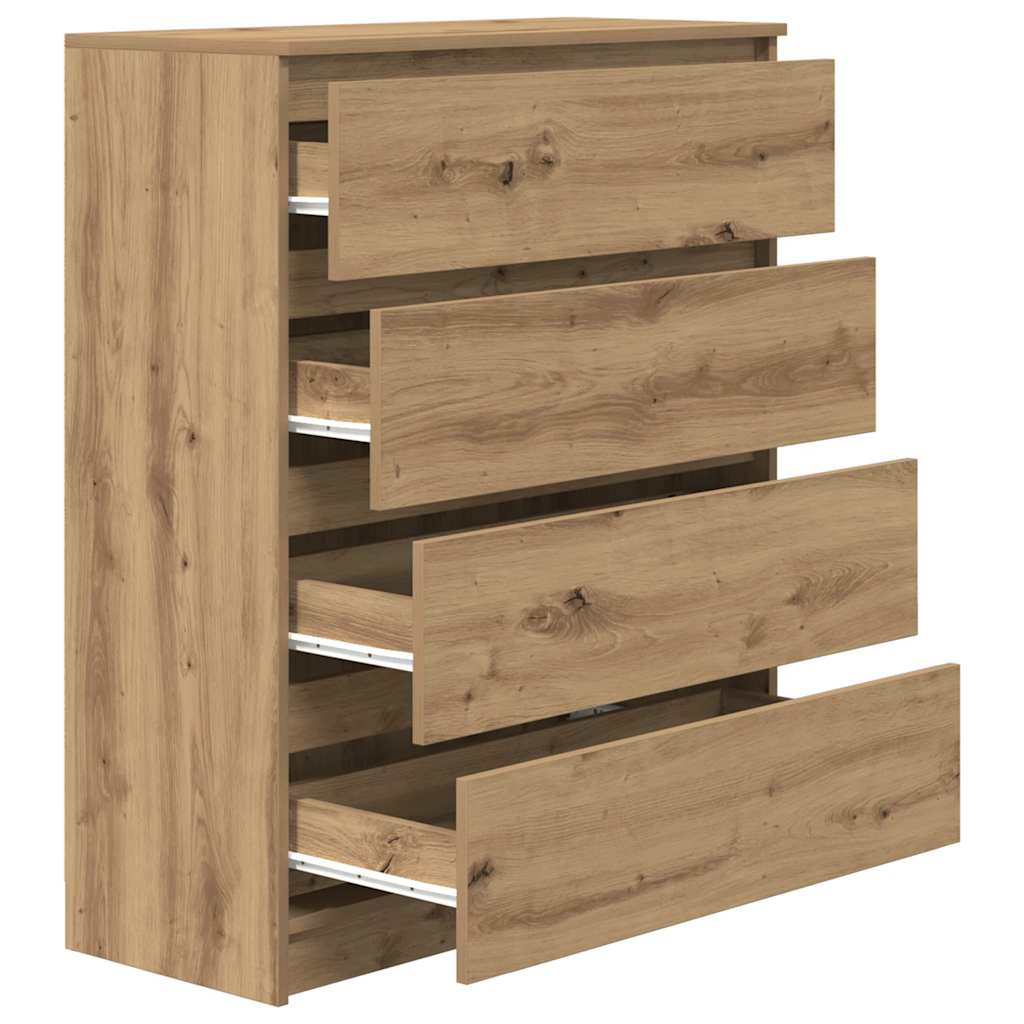 Komoda boja hrasta artisan 80x35x99 cm konstruirano drvo