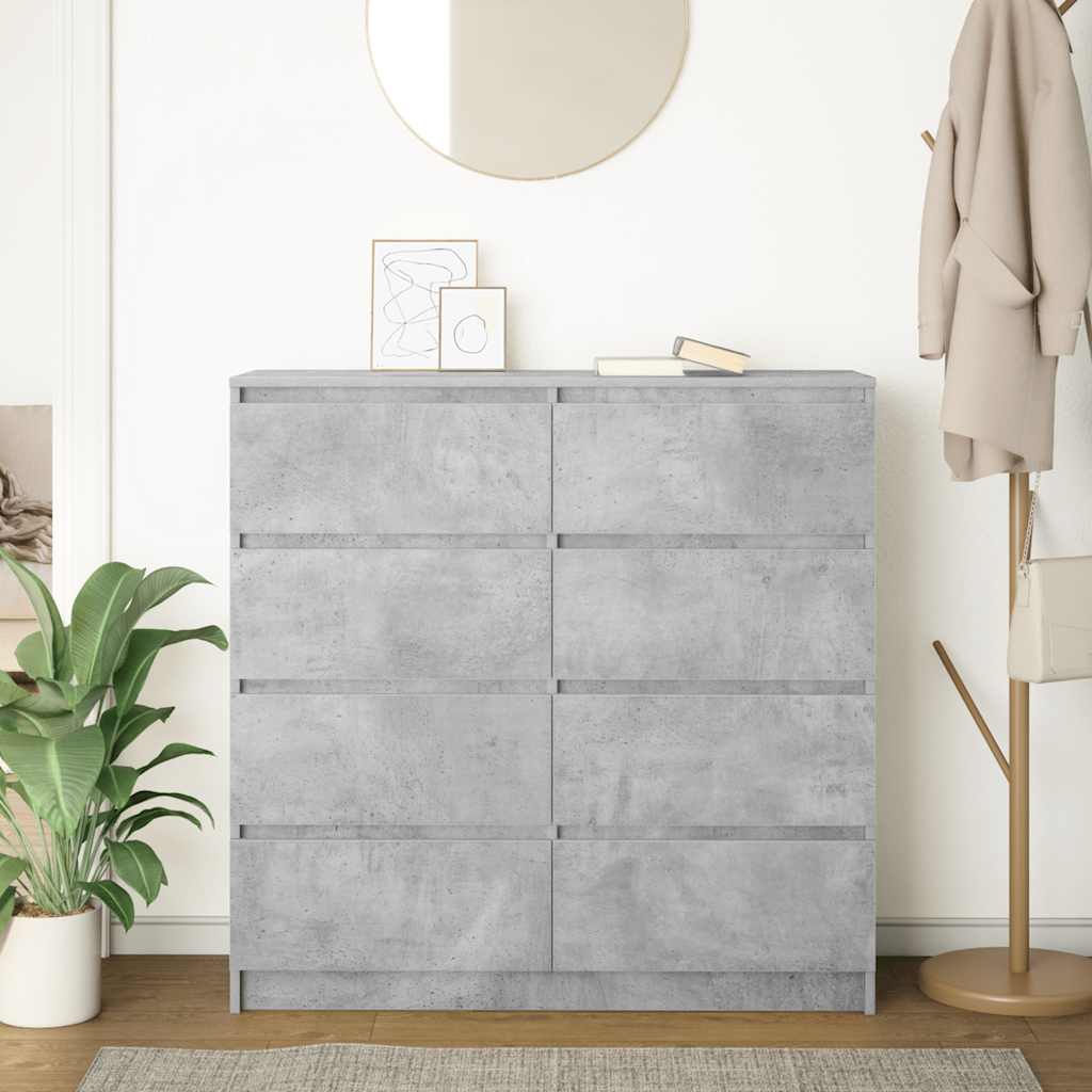 Komoda siva boja betona 100x35x99 cm od konstruiranog drva