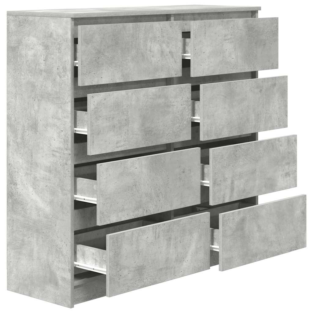 Komoda siva boja betona 100x35x99 cm od konstruiranog drva