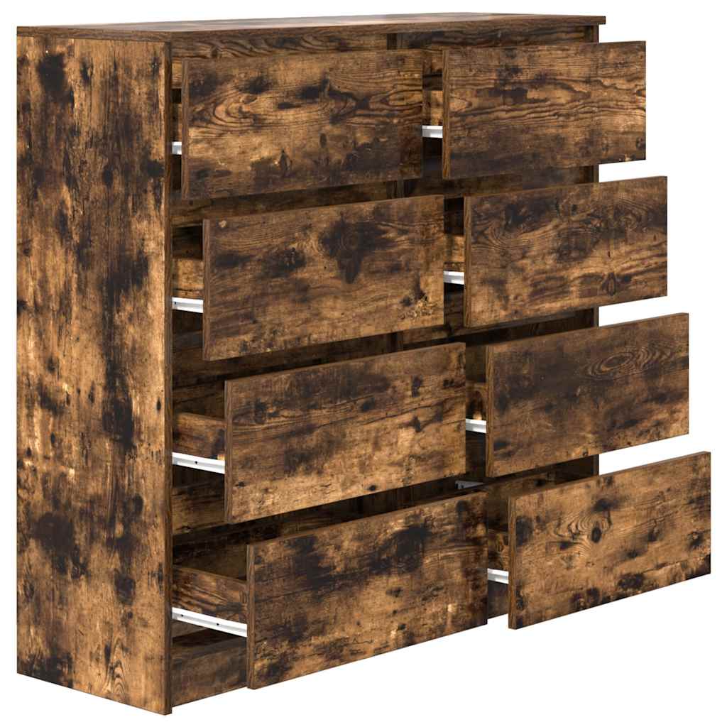 Komoda dimljeni hrast 100x35x99 cm od konstruiranog drva
