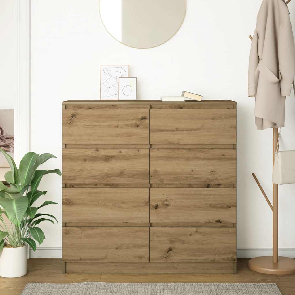 Komoda boja hrasta artisan 100x35x99 cm konstruiranog drva