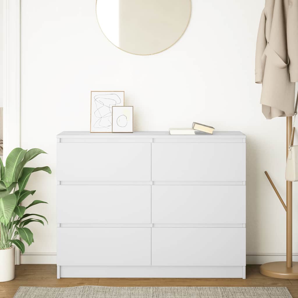 Komoda bijela 100x35x76 cm od konstruiranog drva