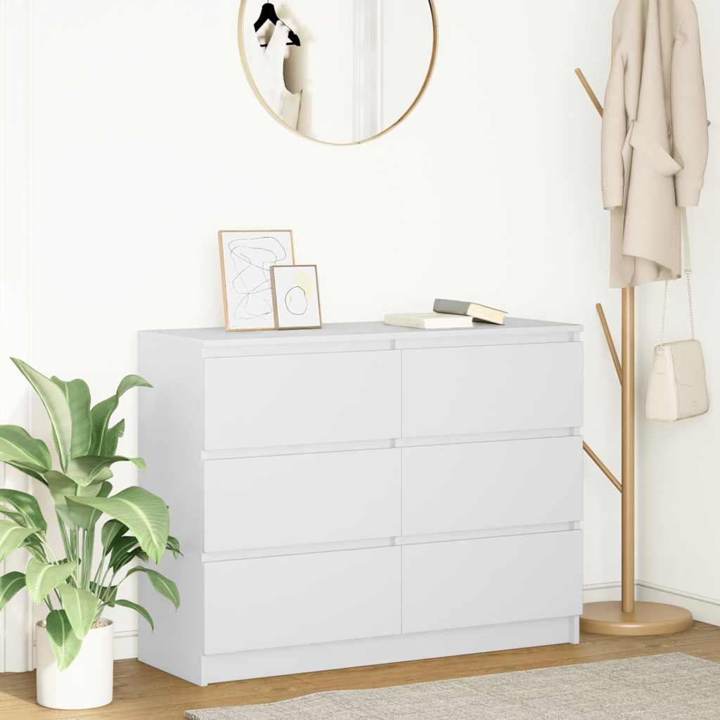 Komoda bijela 100x35x76 cm od konstruiranog drva