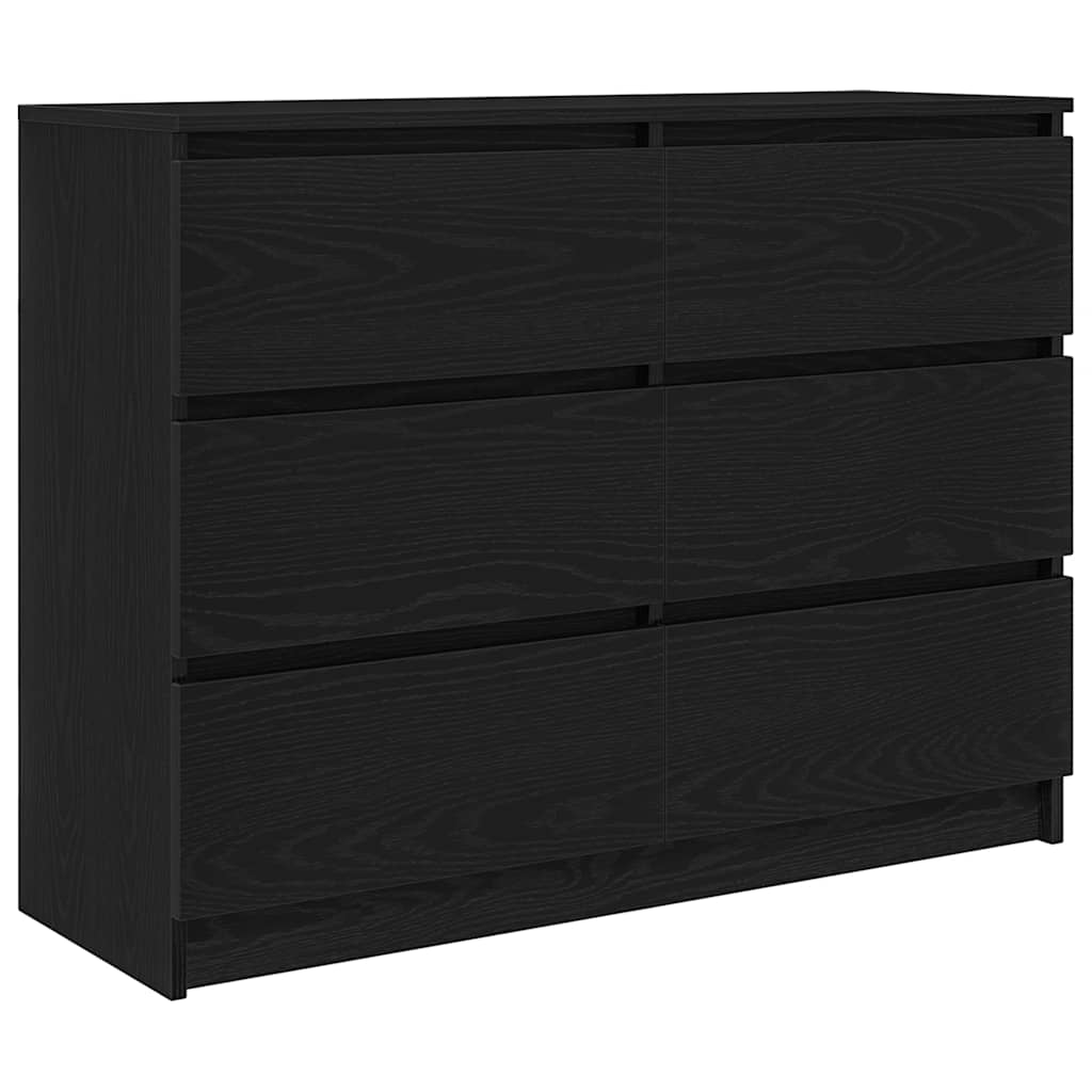 Komoda crni hrast 100x35x76 cm konstruirano drvo
