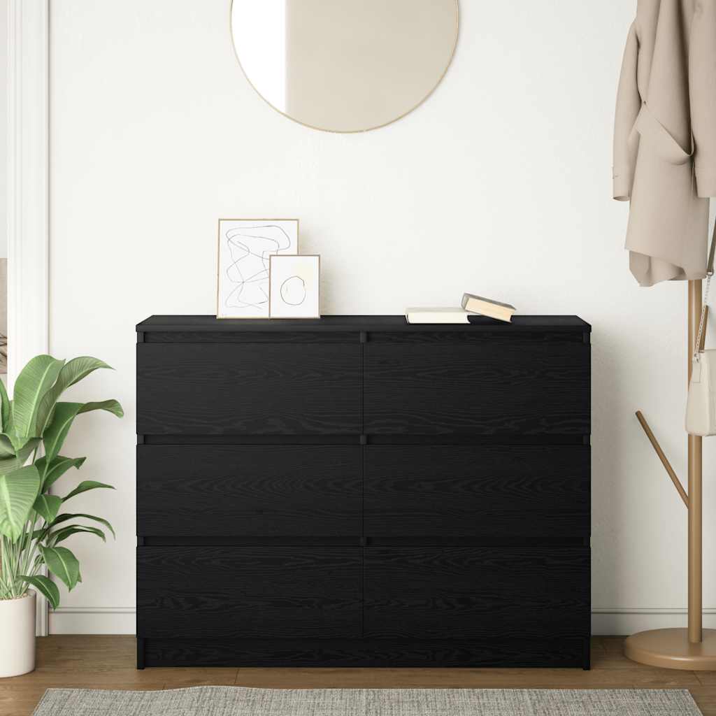 Komoda crni hrast 100x35x76 cm konstruirano drvo
