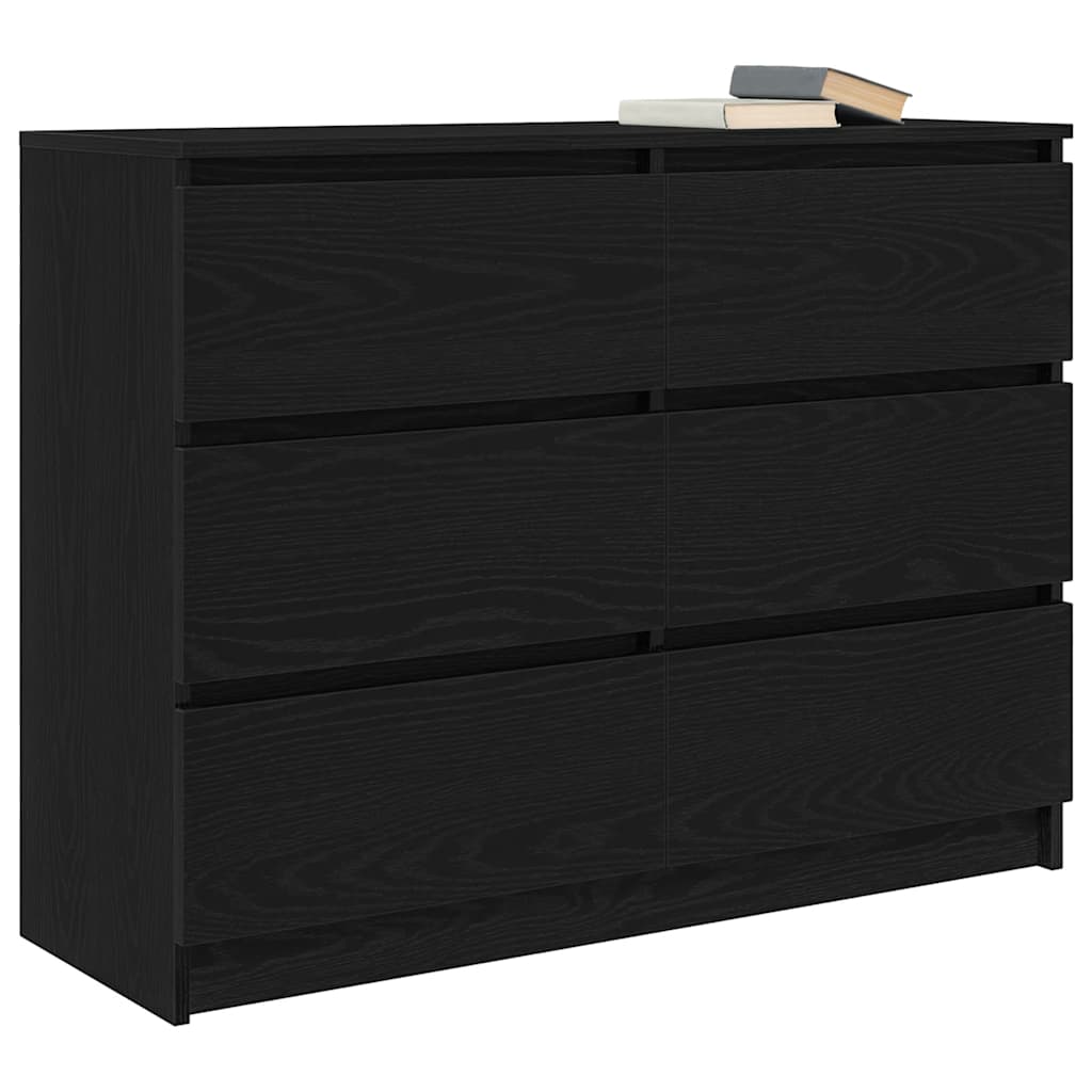 Komoda crni hrast 100x35x76 cm konstruirano drvo