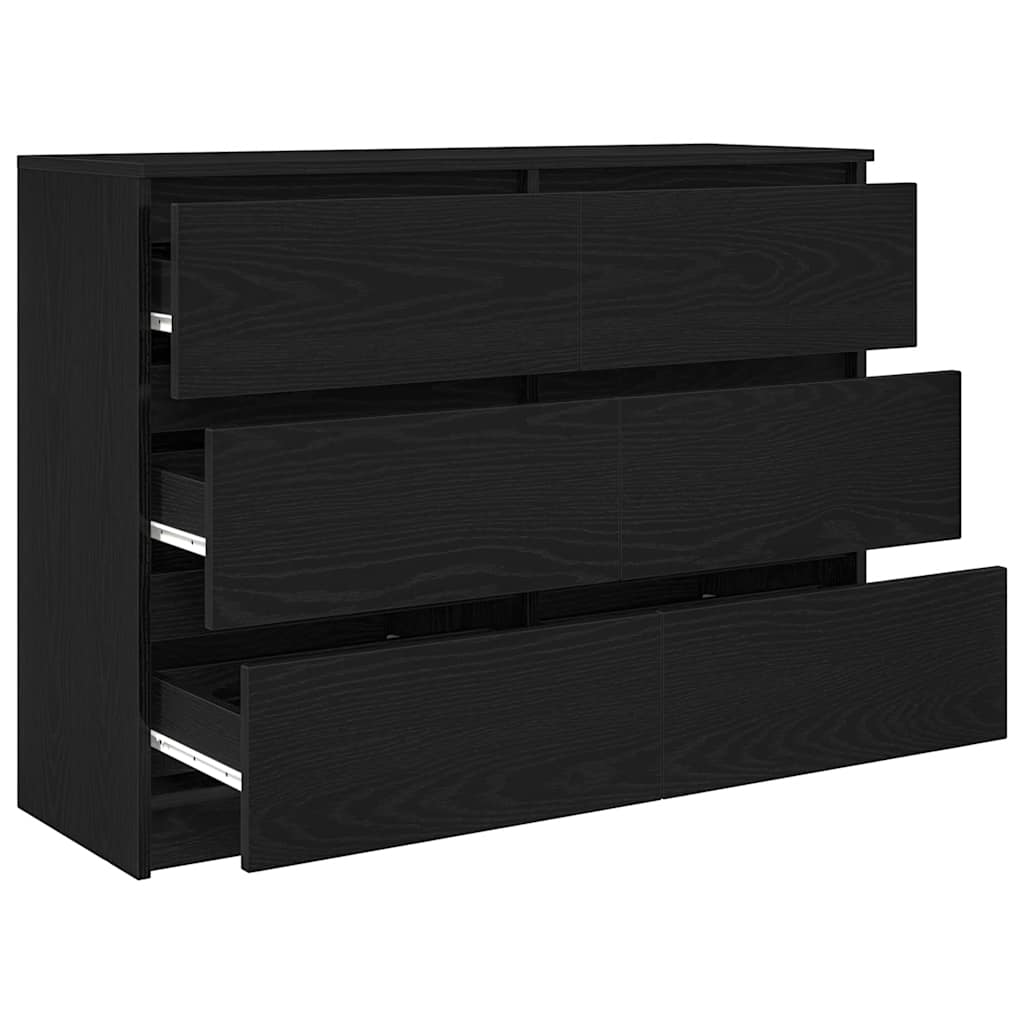 Komoda crni hrast 100x35x76 cm konstruirano drvo