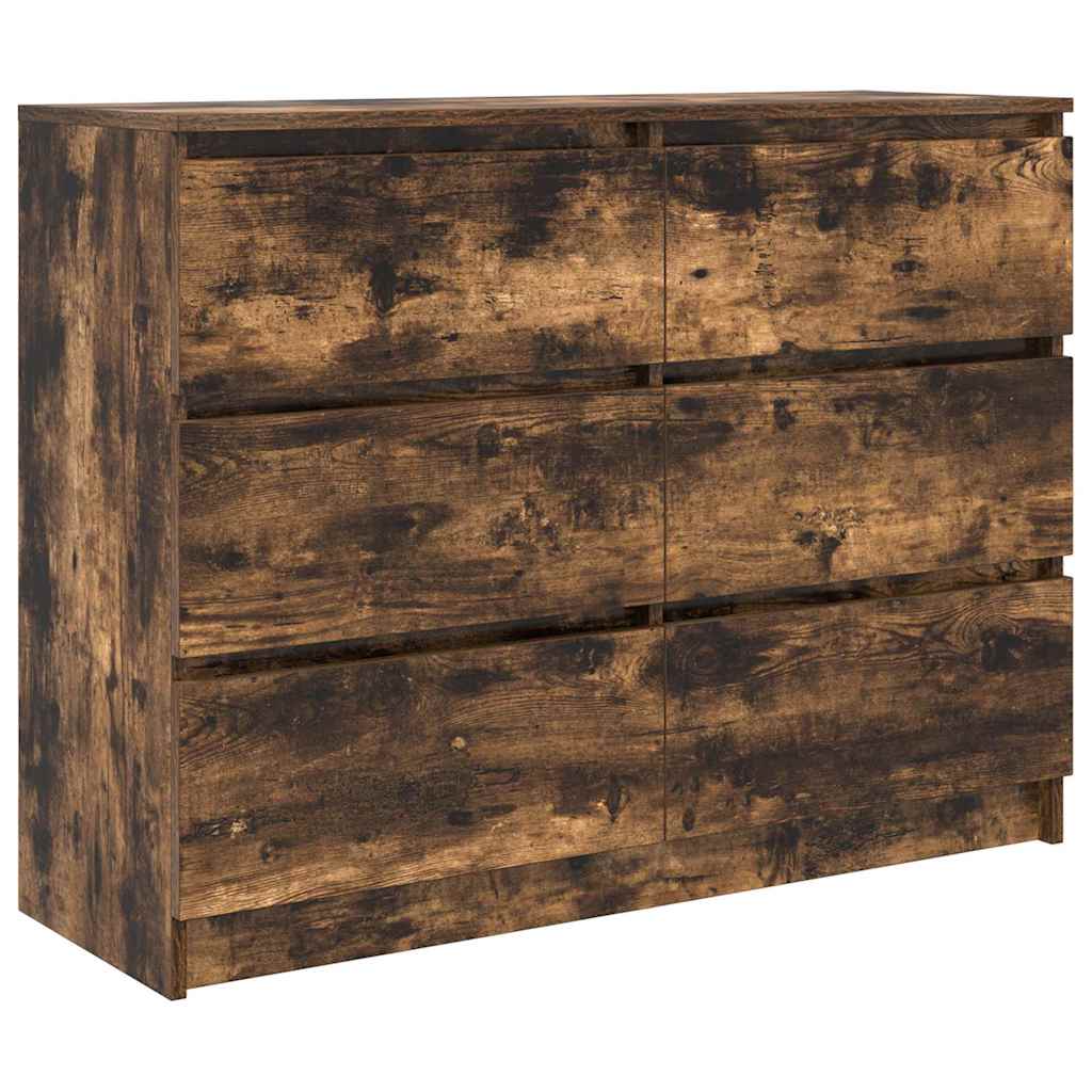 Komoda dimljeni hrast 100x35x76 cm konstruirano drvo