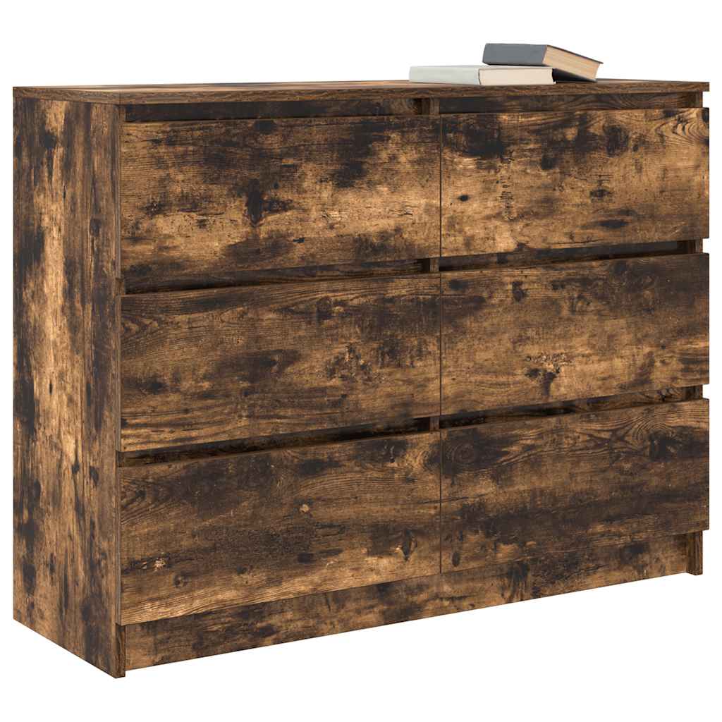 Komoda dimljeni hrast 100x35x76 cm konstruirano drvo