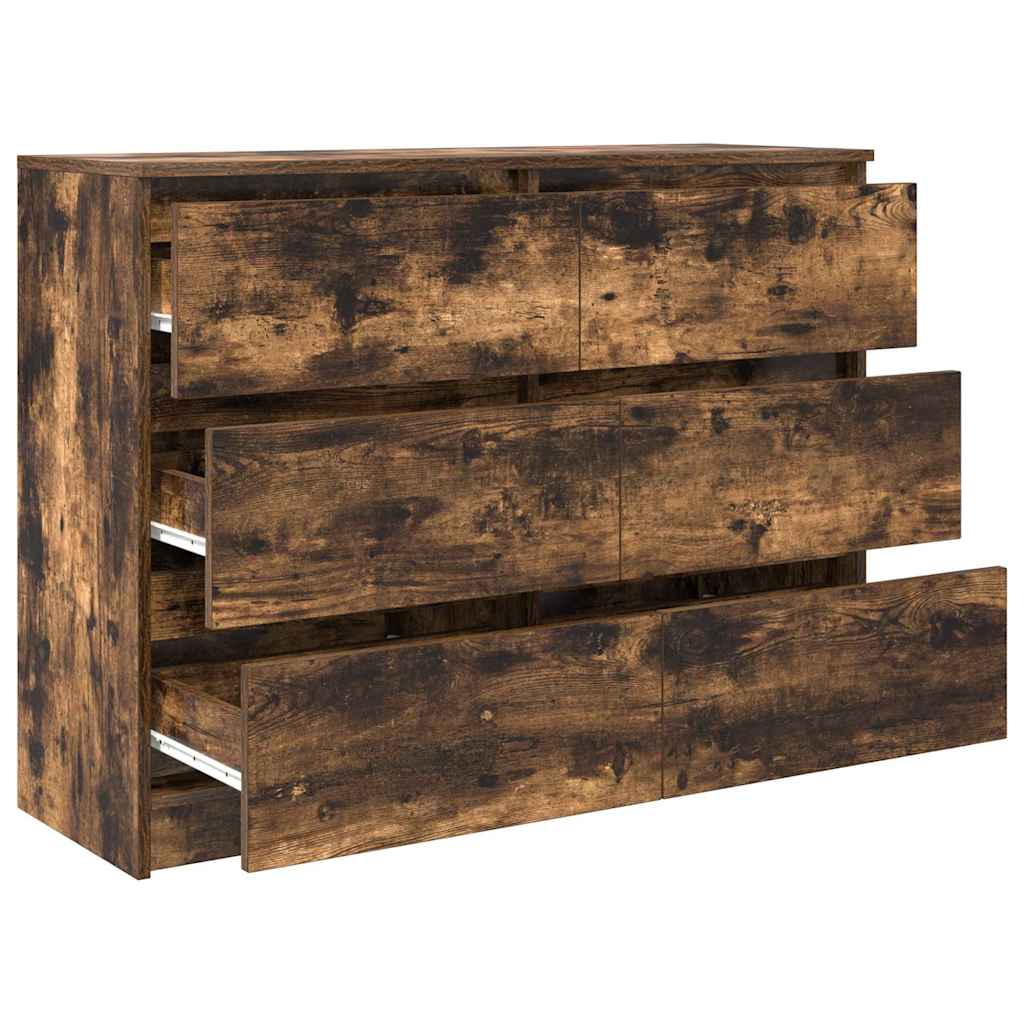 Komoda dimljeni hrast 100x35x76 cm konstruirano drvo