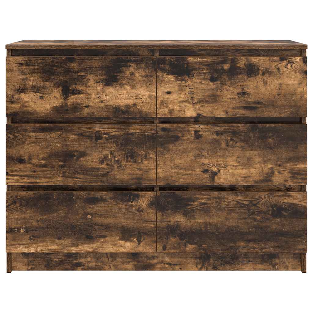 Komoda dimljeni hrast 100x35x76 cm konstruirano drvo