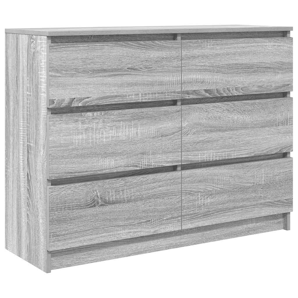 Komoda Siva Sonoma 100x35x76 cm Konstruirano drvo