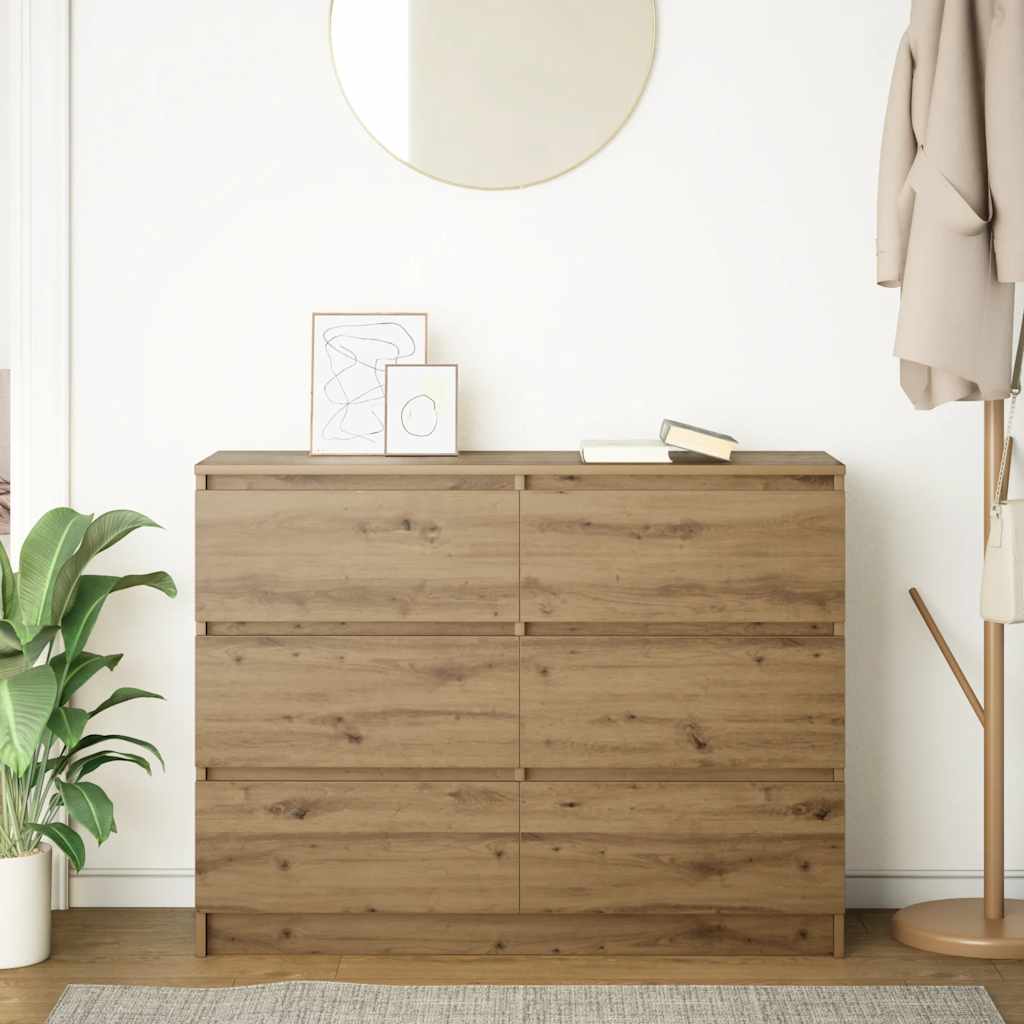 Komoda artisan hrast 100x35x76 cm konstruiranog drva