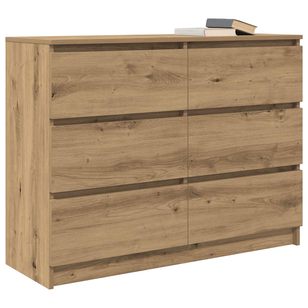 Komoda artisan hrast 100x35x76 cm konstruiranog drva
